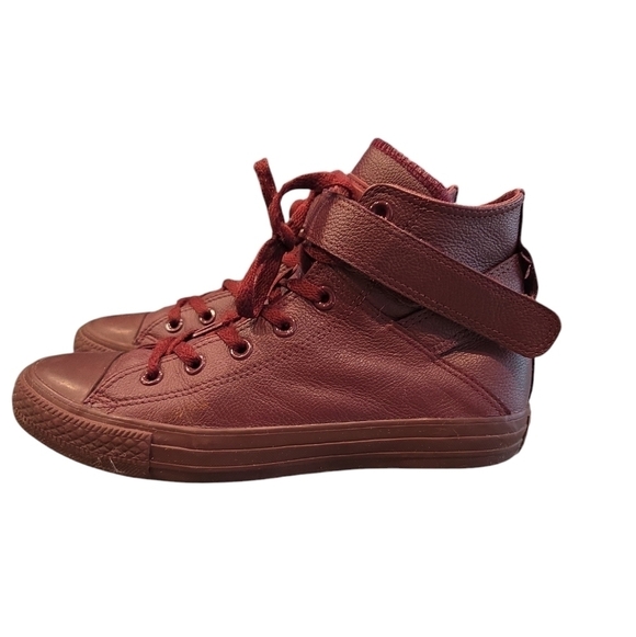CONVERSE ALL-STAR BREA MAROON HI- TOP SNEAKERS WITH STRAP. SIZE 8 - Picture 1 of 11